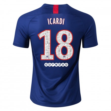 Koszulka Paris Saint-Germain ICARDI 18 Domowe Koszulki Piłkarskie 2019-2020 Krótki Rękaw